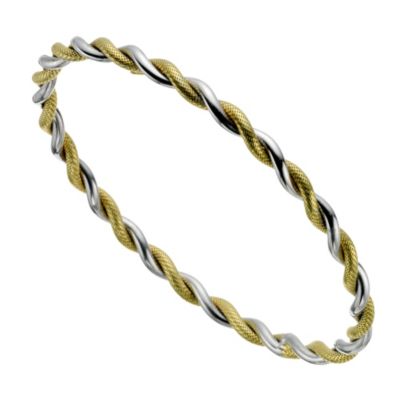 Unbranded 9ct Two Colour Gold Twist Slave Bangle