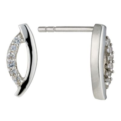 Silver & Cubic Zirconia Open Stud Earrings - Product number 9004963
