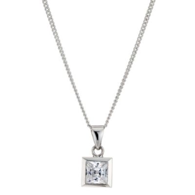 Silver & Cubic Zirconia Square Pendant - Product number 9005021
