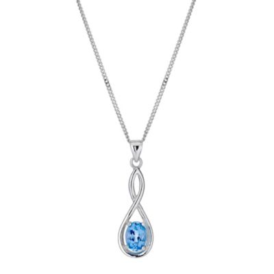 Viva Colour Sterling Silver and Blue Topaz Figure 8 Pendant