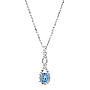 Sterling Silver and Blue Topaz Figure 8 Pendant