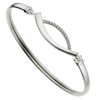Silver & Cubic Zirconia Bangle - Product number 9005145