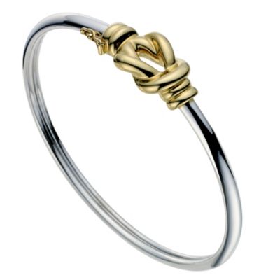 9ct Yellow Gold & Silver Knot Bangle - Product number 9005161