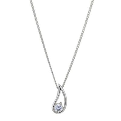 Silver & Cubic Zirconia Tear Pendant - Product number 9005463