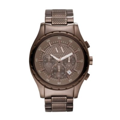 Armani Exchange Men's Brown Chronograph Strap Watch - Product number 9005587