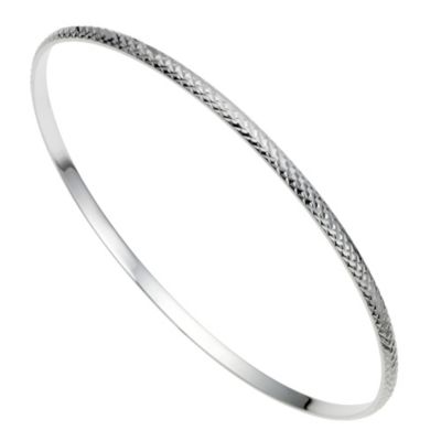 Silver Diamond Cut Bangle - Product number 9005730