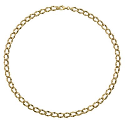 Mens 9ct Yellow Gold 20` Oval Curb Chain