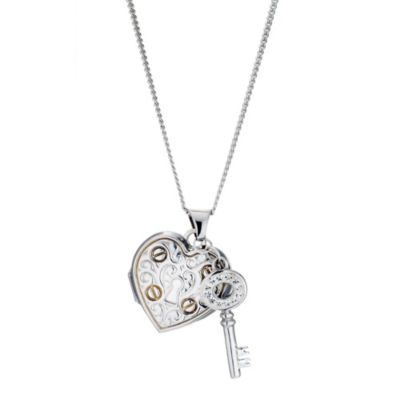 Silver padlock & key locket - Product number 9007326