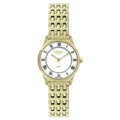 Rotary Ladies' Gold Plated White Dial Bracelet Watch