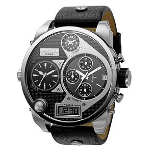 Diesel Men's Black Leather Strap WatchDiesel Men's Black Leather Strap Watch