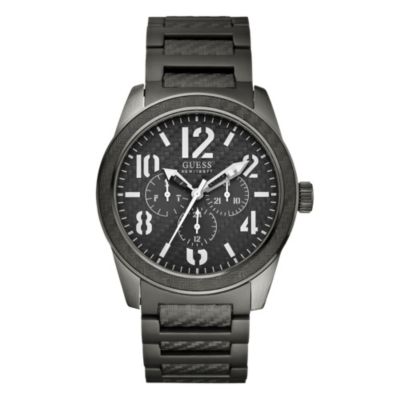 Guess Black Ribbed Strap Watch - Product number 9007814