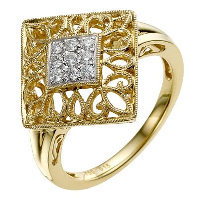Sattva 18ct Yellow Gold 0.15 Carat Diamond Ring