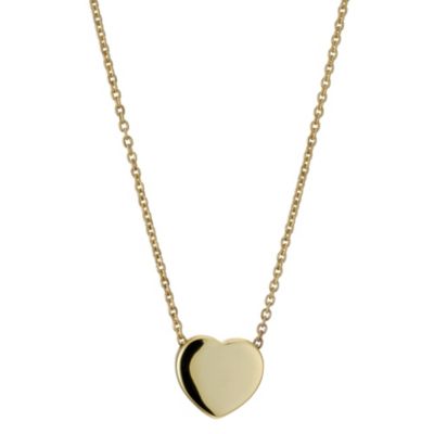 9ct Yellow Gold 17" Puff Heart Pendant - Product number 9009205