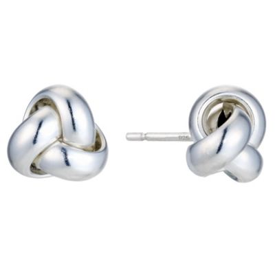 Silver polished knot earrings - Product number 9011277