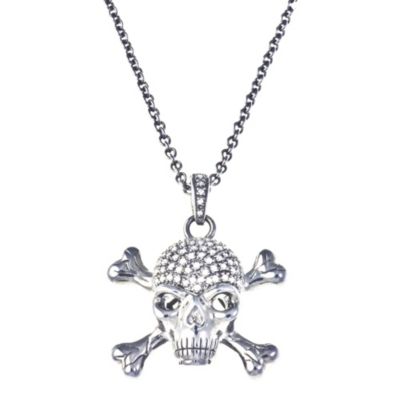 Silver & diamond skull pendant - Product number 9011749
