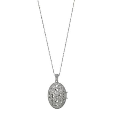 Silver & diamond vintage cage locket - Product number 9011765