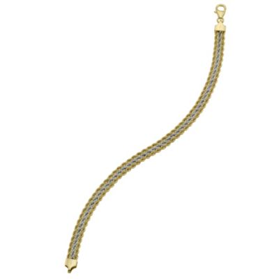 9ct Yellow Gold & White Gold Double Rope Bracelet - Product number 9014357