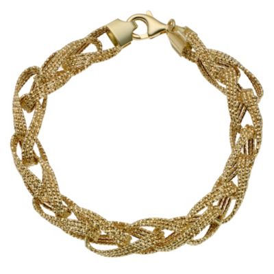 9ct Yellow Gold 7.5` Looped Bracelet