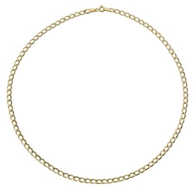Mens 9ct Yellow Gold 18` Curb Chain
