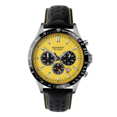 sekonda men's blue dial black rubber strap watch