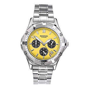 Sekonda Stainless Steel Yellow Dial Watch