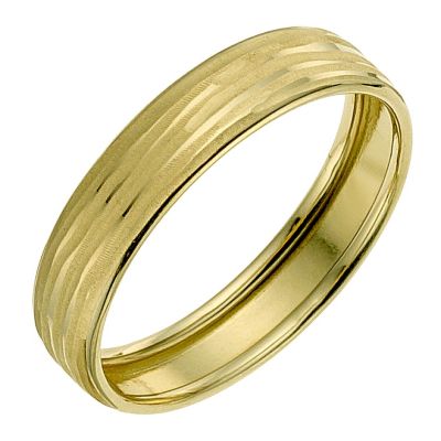 9ct Yellow Gold Groove Matt 