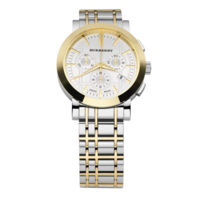 Burberry two colour bracelet chronograph watch