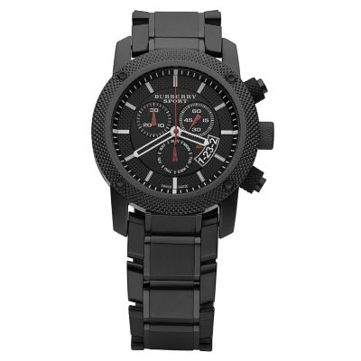 Burberry men's ion plated black chronograph - Product number 9016473