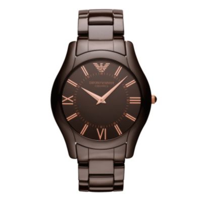 Emporio Armani Ceramica men's brown bracelet watch - Product number 9017143