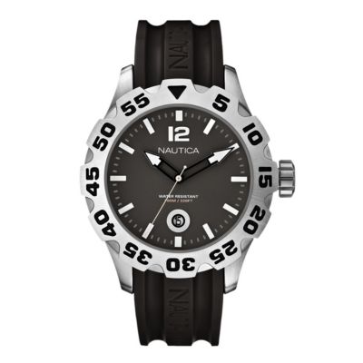 Nautica men's black jelly strap watch - Product number 9018042