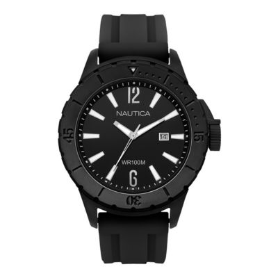 Nautica men's black jelly strap watch - Product number 9018050