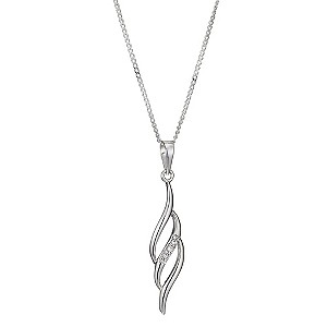 Silver & Cubic Zirconia Triple Wave PendantSilver & Cubic Zirconia Triple Wave Pendant