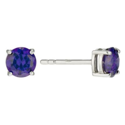 Silver & Purple Cubic Zirconia 5mm Studs - Product number 9018867