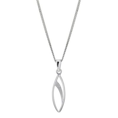 Silver & Cubic Zirconia Tear Pendant - Product number 9018913