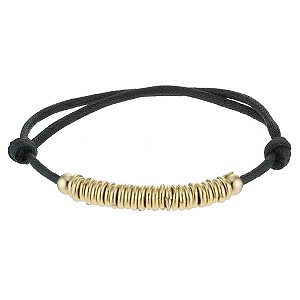 Black Candy Cord 9ct Yellow Gold Bead Friendship