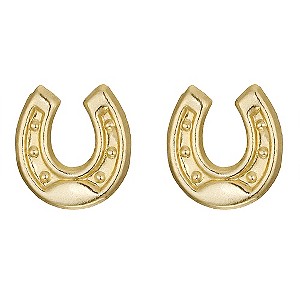 9ct Yellow Gold Horseshoe Stud Earrings