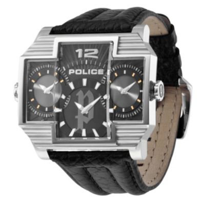 Police Men's Hammered Black Strap Watch - Product number 9020543
