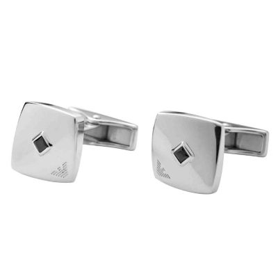 Emporio Armani silver square faceted cufflinks - Product number 9022708