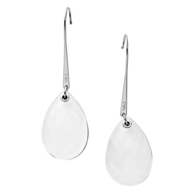 Emporio Armani silver facet pear drop earrings - Product number 9022805