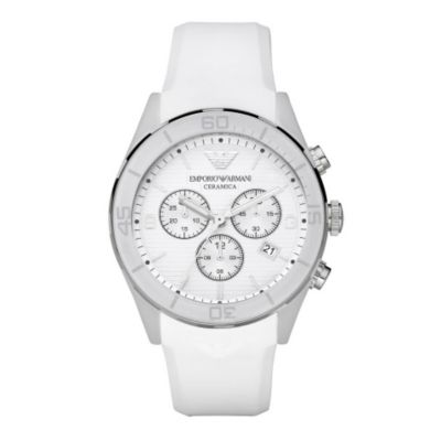 Emporio Armani Ceramica white strap watch