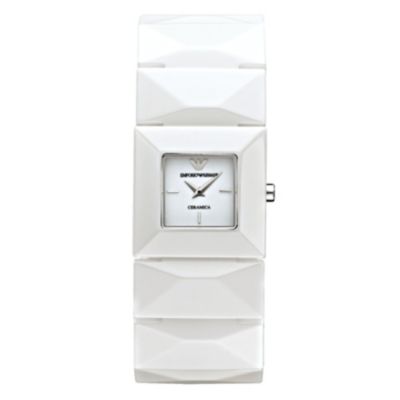 Emporio Armani white ceramic bracelet watch