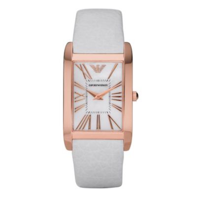 Emporio Armani white & rose gold plated watch - Product number 9023534