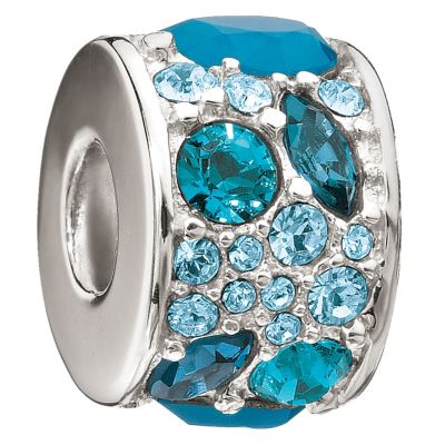 Chamilia silver mosaic multi blue Swarovski crystal bead - Product number 9023763