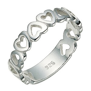 Silver Multi Heart Ring Size P