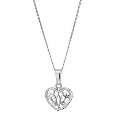 Silver Filigree Heart Pendant - Product number 9027092