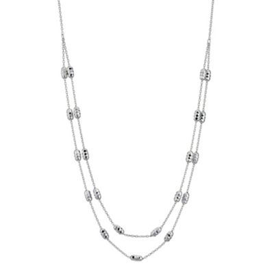 9ct white gold diamond cut layer necklace