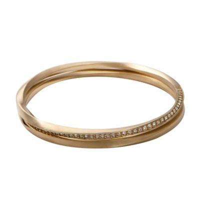 DKNY ladies' gold plated crystal twin bangle - Product number 9029265