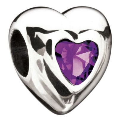 Miss Chamilia - silver heart February birthstone bead - Product number 9032649