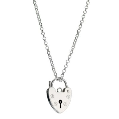 Silver heart padlock pendant - Product number 9033661