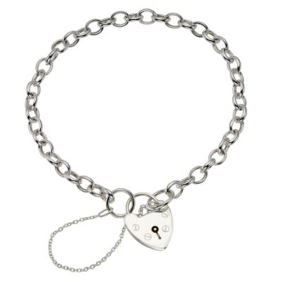Ladies' silver heart padlock bracelet - Product number 9033696